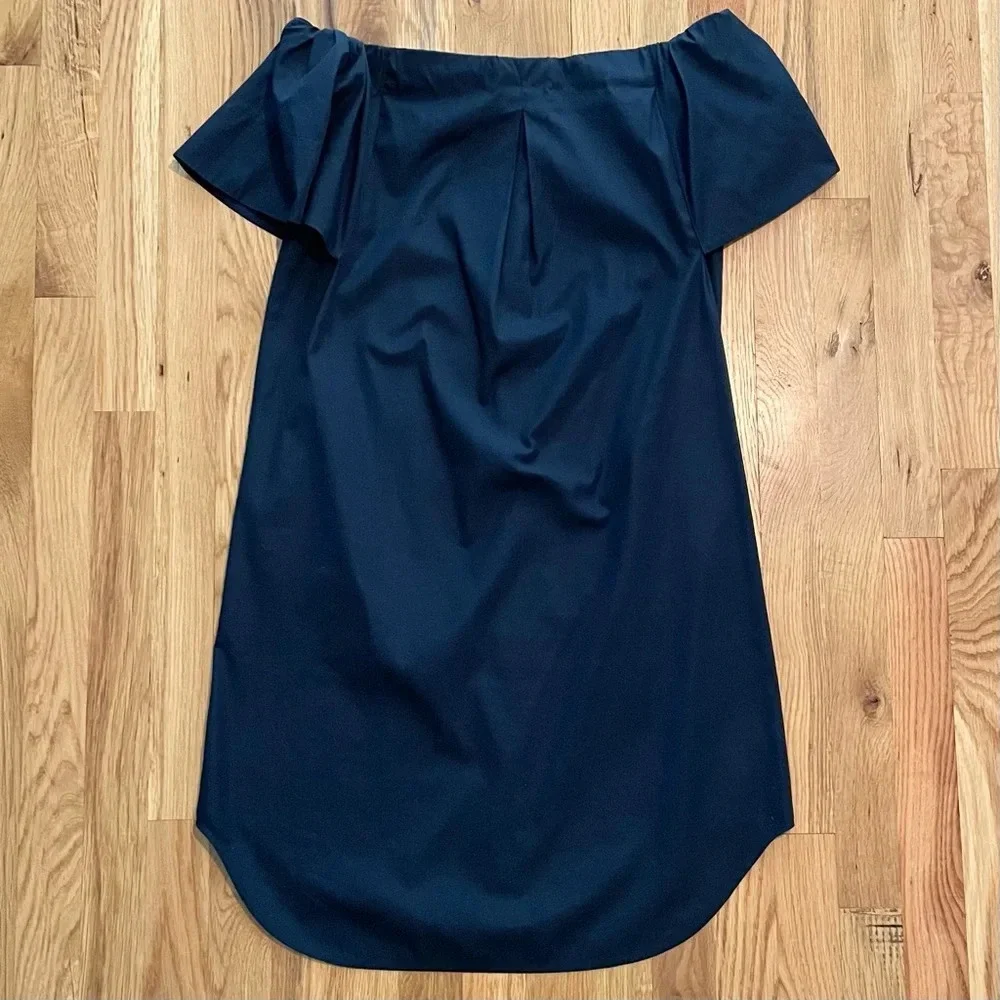 Vince Navy Blue Cotton Off Shoulder Mini Dress w/ Pockets Size 00 - Picture 5 of 6